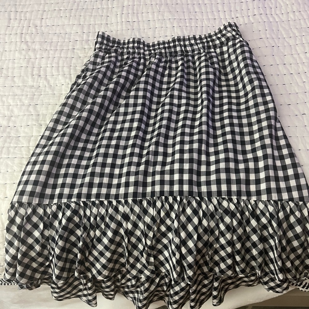 Jcrew high low gingham skirt